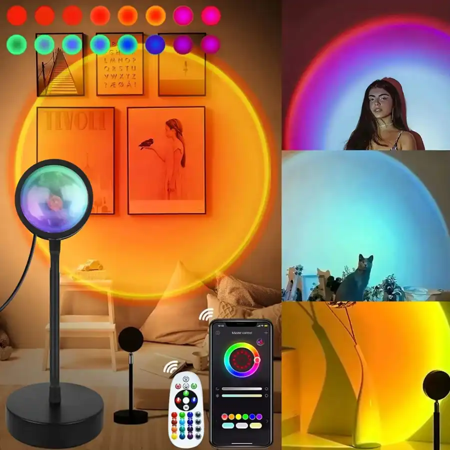 Smart Sunset Lamp Tuya LED Night Ligh USB RGB Smart Life APP Remote Projection For Room Decoration Photography